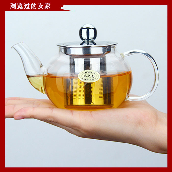 創意耐熱玻璃茶壺透明加厚不銹鋼內膽手抓壺泡茶功夫茶具套裝禮品工廠,批發,進口,代購