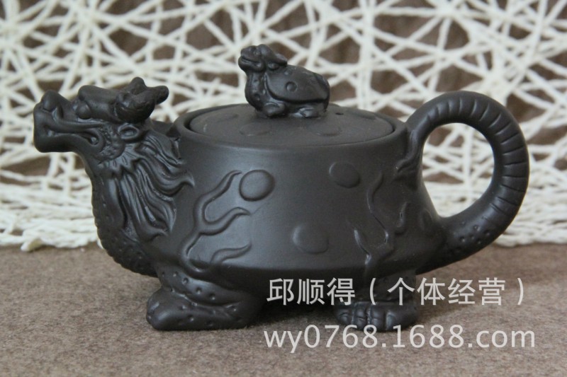 特惠潮州手工紫砂壺 功夫陶瓷茶壺 龜龍壺 170CC工廠,批發,進口,代購