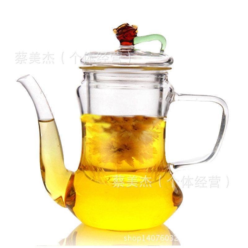耐熱玻璃茶壺/功夫茶具/貴妃壺/300ml/純手工/造型花茶壺工廠,批發,進口,代購
