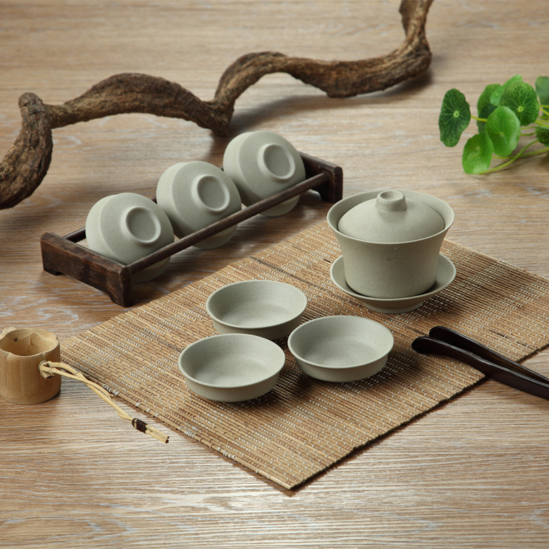 潮州陶瓷茶具套裝功夫茶具三才蓋碗粗陶茶杯促銷贈品不限量批發價工廠,批發,進口,代購