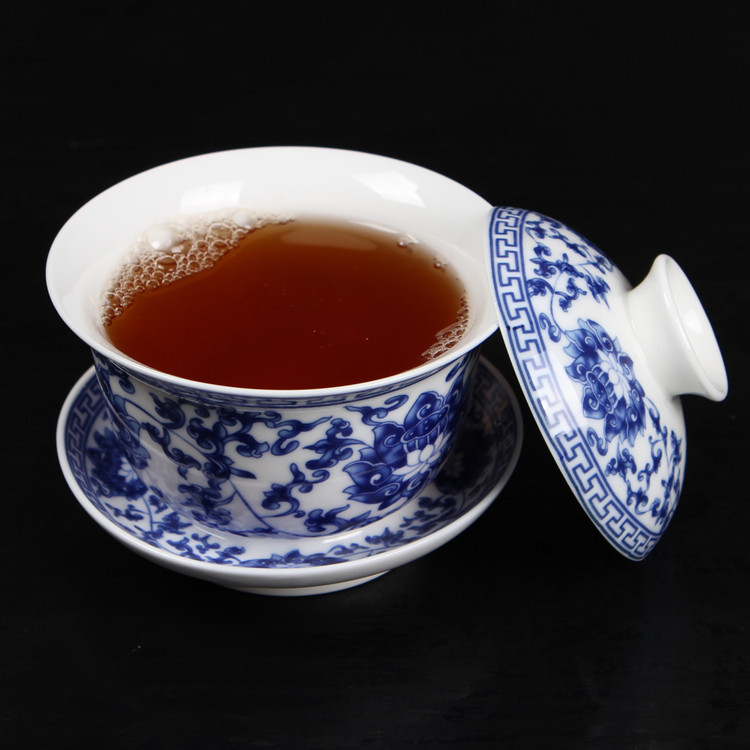 德化高白陶瓷蓋碗 釉中彩青花瓷茶具套裝 廠傢批發泡茶碗工廠,批發,進口,代購