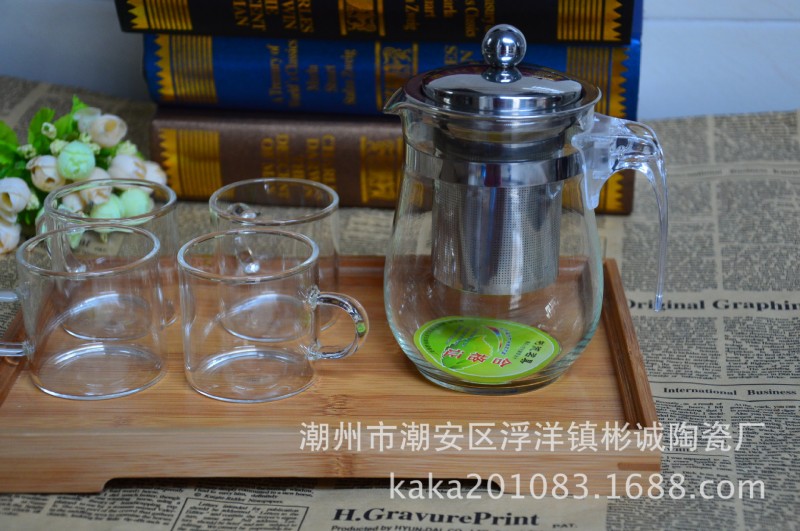 高檔不銹鋼內膽飄逸杯玲瓏杯耐熱玻璃花茶壺 禮品杯可定製印logo工廠,批發,進口,代購