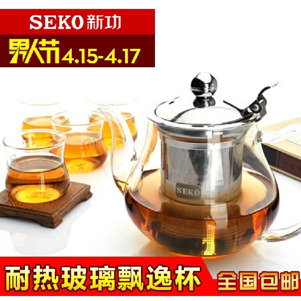 SEKO/新功 耐熱玻璃 飄逸杯 不銹鋼過濾內膽泡茶杯工廠,批發,進口,代購