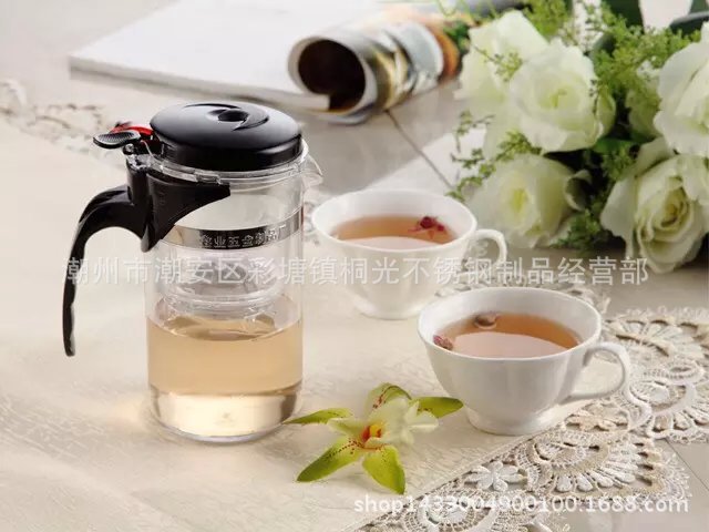 加厚耐熱玻璃泡茶杯彈壓式過濾內膽花茶玲瓏杯飄逸杯茶道杯 批發工廠,批發,進口,代購