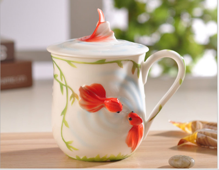 2014創意陶瓷杯 帶蓋茶杯 禮品杯 佳亦康杯子工廠 可以印刷LOGO工廠,批發,進口,代購