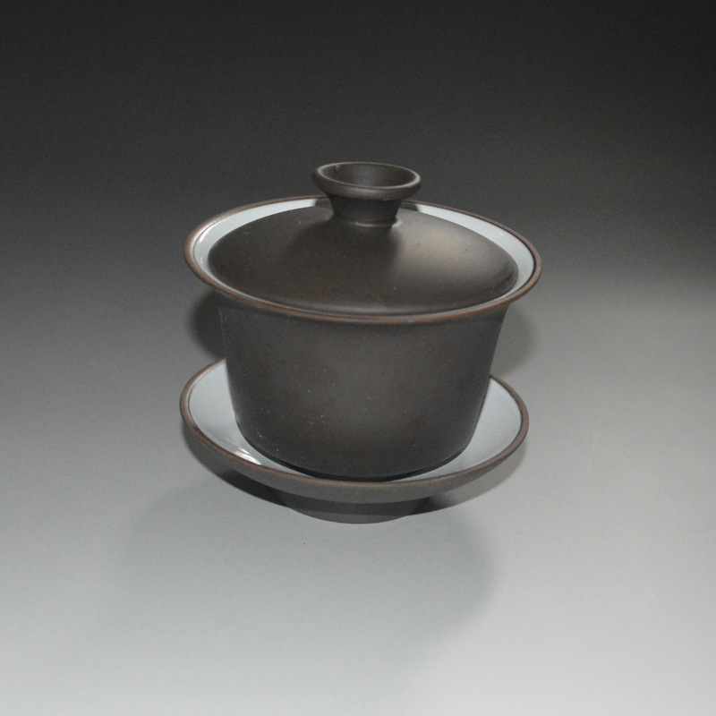 宜興茶具黑色陶瓷紫砂蓋碗功夫茶具茶碗廠傢直銷加工定製加印LOGO工廠,批發,進口,代購
