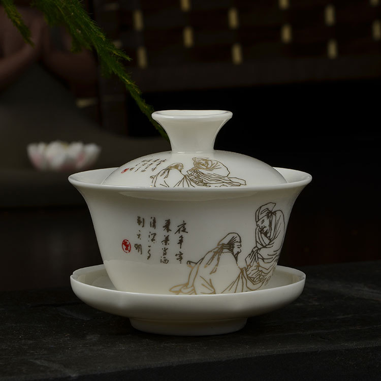 金茶聖陶瓷蓋碗 各類功夫茶具三才碗 茶海 杯子 茶道零配件工廠,批發,進口,代購