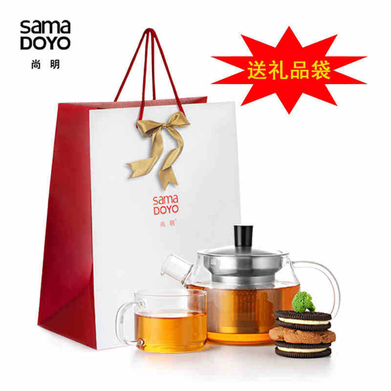 尚明玻璃茶壺不銹鋼過濾水壺創意禮品定製玻璃茶壺加熱 茶具套裝工廠,批發,進口,代購