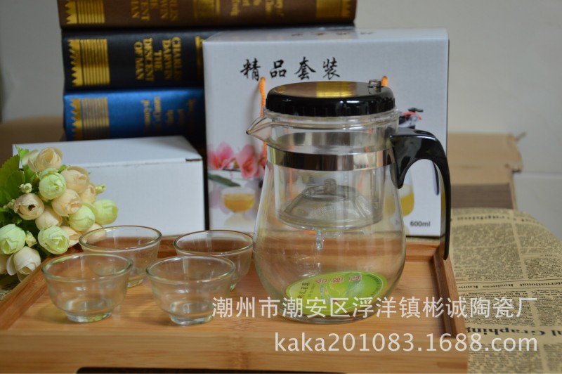 玲瓏杯 飄逸杯 玻璃茶具 泡茶壺 功夫茶 禮品套裝 配杯子套裝工廠,批發,進口,代購