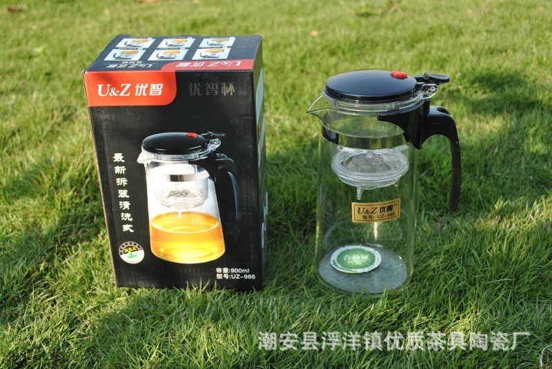 廠傢直銷高質量 茶具 飄逸杯 玻璃茶壺 耐熱 禮品 花茶壺900ML工廠,批發,進口,代購