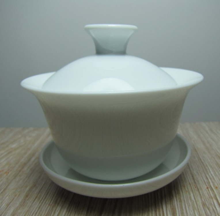 高白3.5寸富貴蓋碗 三才碗 茶備 潮州陶瓷 LOGO陶瓷 純白工廠,批發,進口,代購