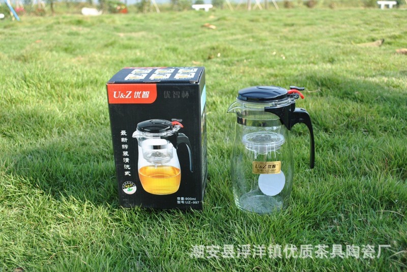 高檔禮品飄逸杯耐熱玻璃茶壺全過濾茶具泡茶器900ml簡易拆洗工廠,批發,進口,代購