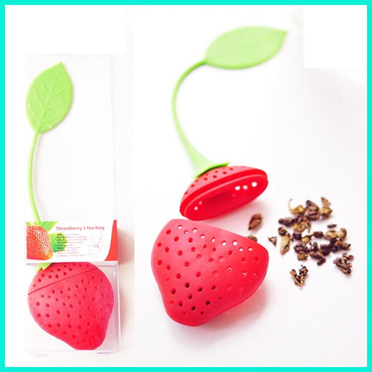 現貨供應食品級矽膠泡茶器 創意環保矽膠草莓泡茶器定做批發・進口・工廠・代買・代購