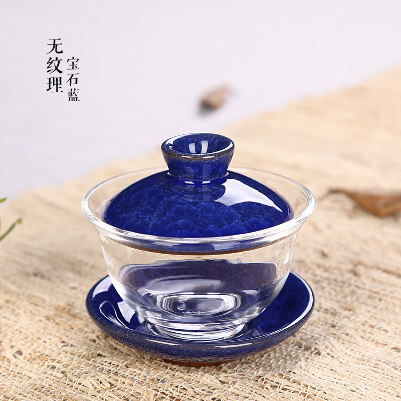 冰裂陶瓷茶具 水晶玻璃蓋碗 三才碗敬茶泡茶碗禮品 廠傢直銷批發工廠,批發,進口,代購