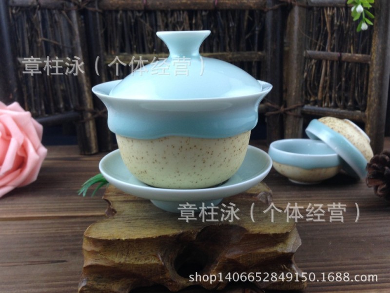 功夫茶具零配批發流釉陶瓷茶具、流釉陶瓷蓋碗、景德鎮陶瓷流釉工廠,批發,進口,代購