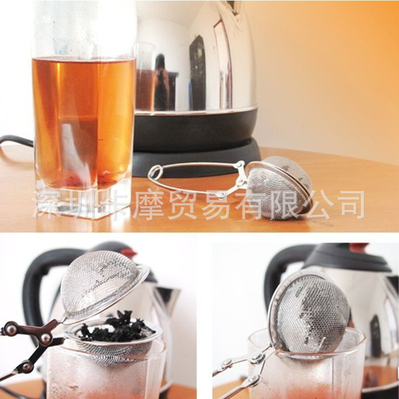 不銹鋼鏈條手柄茶球 茶葉過濾器 茶隔 茶漏 手柄調料球4.5cm批發・進口・工廠・代買・代購