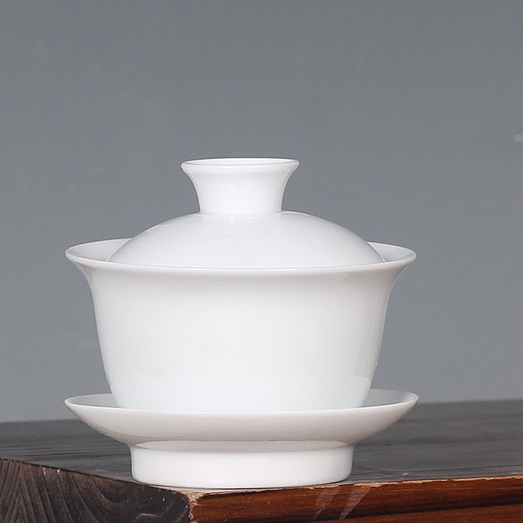 白瓷功夫茶具蓋碗大號三才杯敬茶碗logo定製開發廠傢直銷批發合作工廠,批發,進口,代購