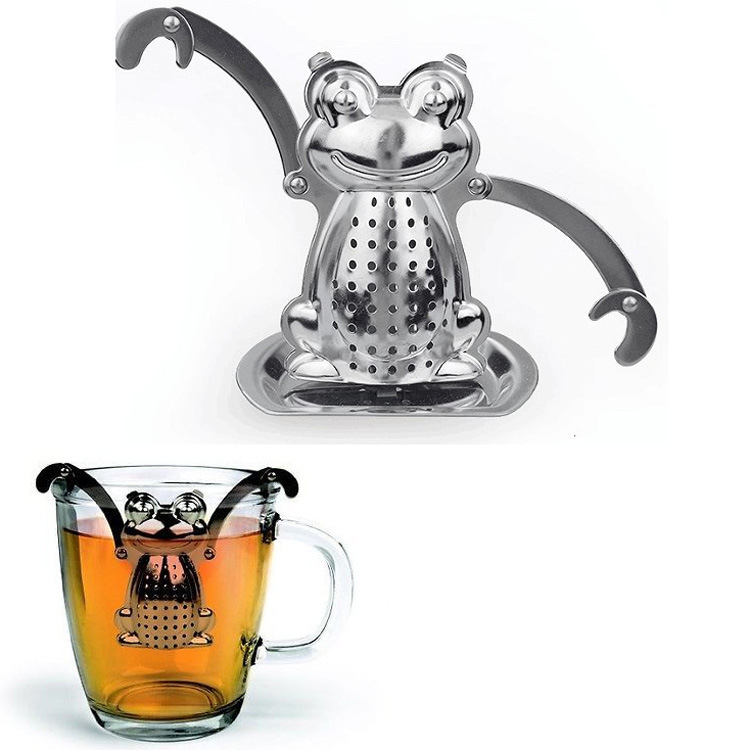 帶托盤不銹鋼青蛙濾茶器泡茶器Frog Tea Infuser and Drip Tray工廠,批發,進口,代購