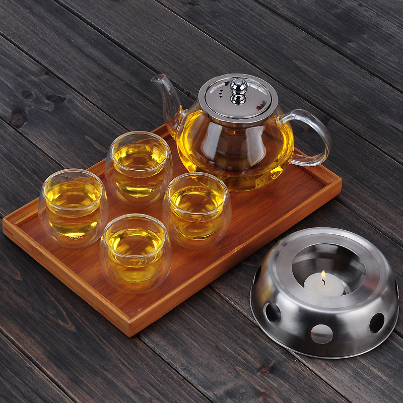 好茗天 耐熱玻璃茶具過濾加熱花草茶壺茶盤茶杯整套功夫泡茶套裝批發・進口・工廠・代買・代購