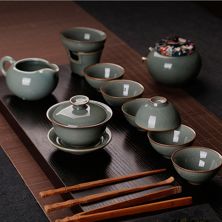 龍泉青瓷 陶瓷茶具套裝 蓋碗茶具套裝 青瓷功夫茶具 直銷批發批發・進口・工廠・代買・代購