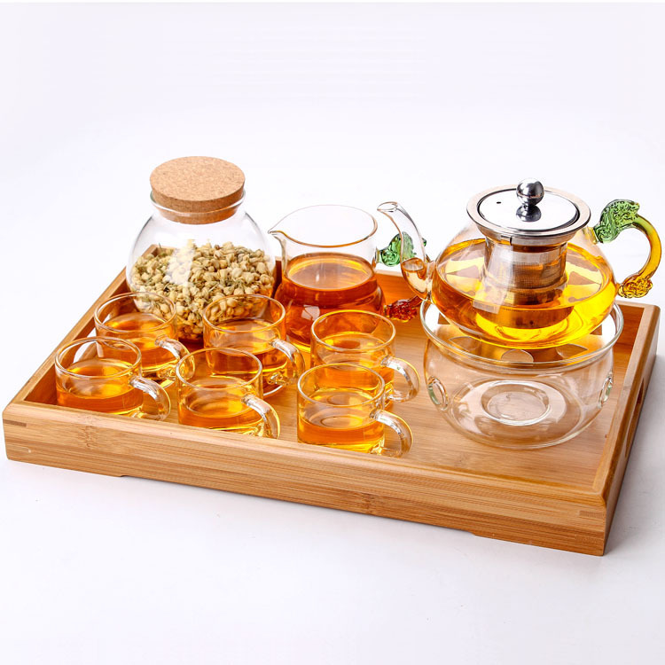 茶具套裝特價 新款玻璃龍把400ML花茶壺組合 創意茶具支持定製批發・進口・工廠・代買・代購