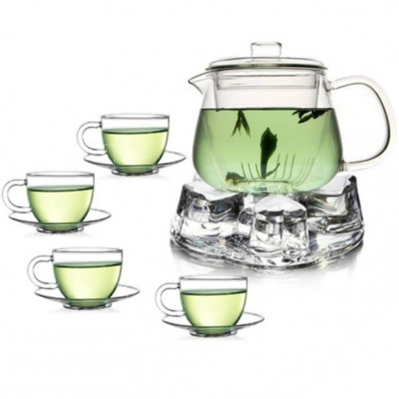 創意企鵝茶壺玻璃壺，耐熱玻璃泡茶壺配小杯咖啡/牛奶杯茶具套裝批發・進口・工廠・代買・代購