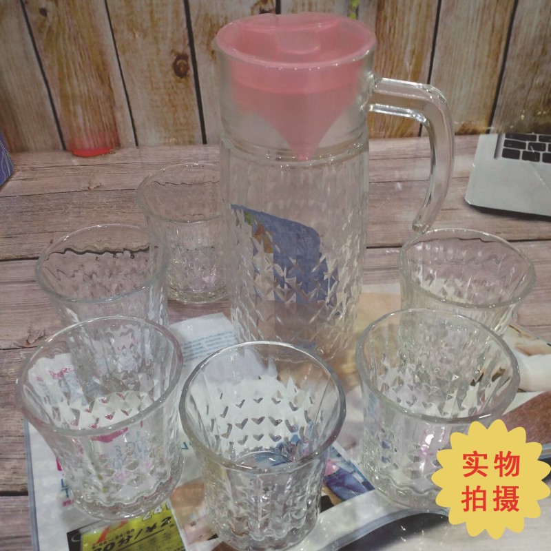 禮品定製 透明玻璃涼水壺 水杯 水具七件套裝 促銷禮品玻璃廠傢批發・進口・工廠・代買・代購