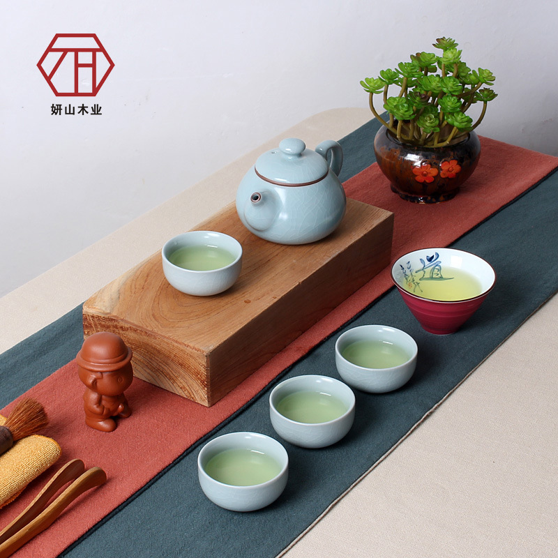 【妍山】靜藍 博彩汝窯11頭 新中式創意功夫茶具禮品 批發批發・進口・工廠・代買・代購