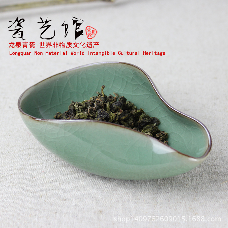 正品龍泉青瓷陶瓷茶具茶道配件茶勺茶則茶匙賞茶荷混批工廠,批發,進口,代購