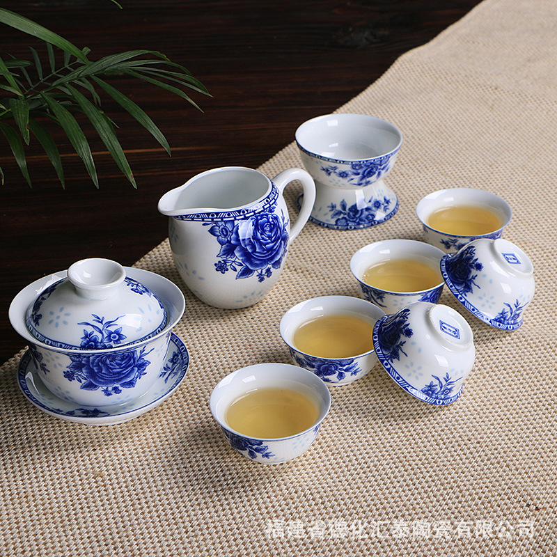 廠傢直銷功夫茶具訂做廣告茶具禮品陶瓷白瓷茶具套裝可定製印logo批發・進口・工廠・代買・代購