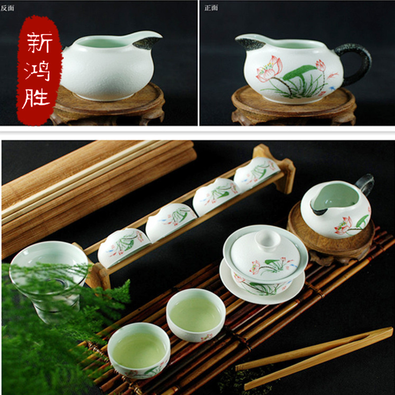 精品耐熱雪花釉青花茶具 青花白瓷茶具 德化青花茶具10頭套裝批發・進口・工廠・代買・代購