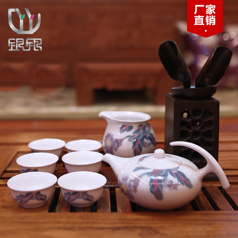 醴陵釉下五彩瓷 功夫茶具批發月牙茶具茶具套裝可定製印Logo禮品批發・進口・工廠・代買・代購