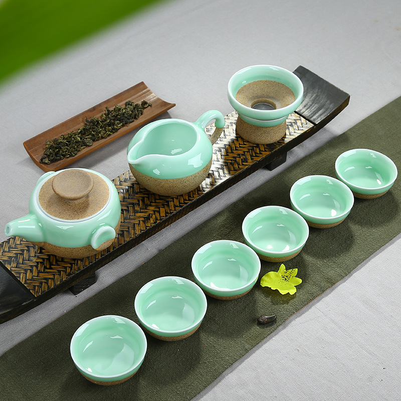 新品手繪青瓷茶具套裝直銷 禪茶創意陶瓷功夫茶具套裝整套批發價批發・進口・工廠・代買・代購