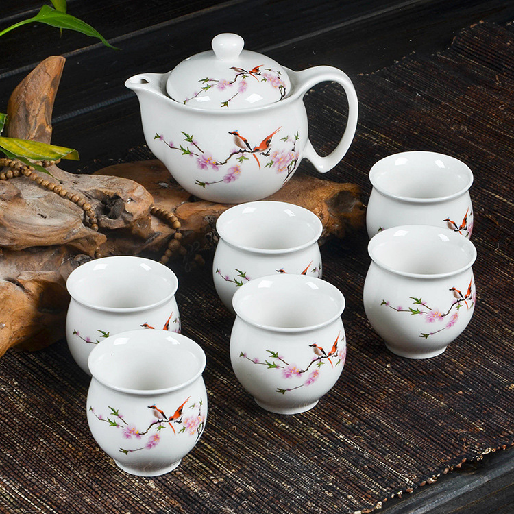 茶具批發 7頭雙層茶具茶具套裝 七頭雙層青花陶瓷茶具套裝禮品批發・進口・工廠・代買・代購