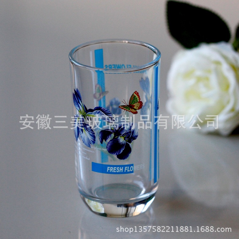 工廠供應印花玻璃套杯 耐用時尚玻璃環保水杯工廠,批發,進口,代購