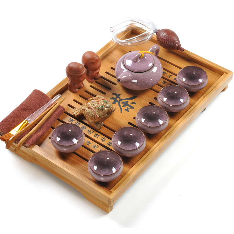 竹製茶字茶盤冰裂釉茶具變色茶寵紫砂茶寵茶盤冰裂套裝工廠,批發,進口,代購