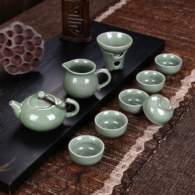 功夫茶具套裝 哥窯冰裂陶瓷 復古蓮藕陶瓷 創意陶瓷茶具工廠,批發,進口,代購