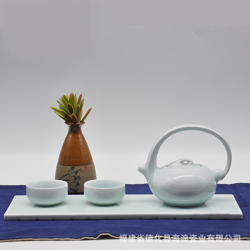 廠傢直銷 禪茶一味青瓷茶具帶茶盤套裝陶瓷整套工夫茶具禮品盒工廠,批發,進口,代購