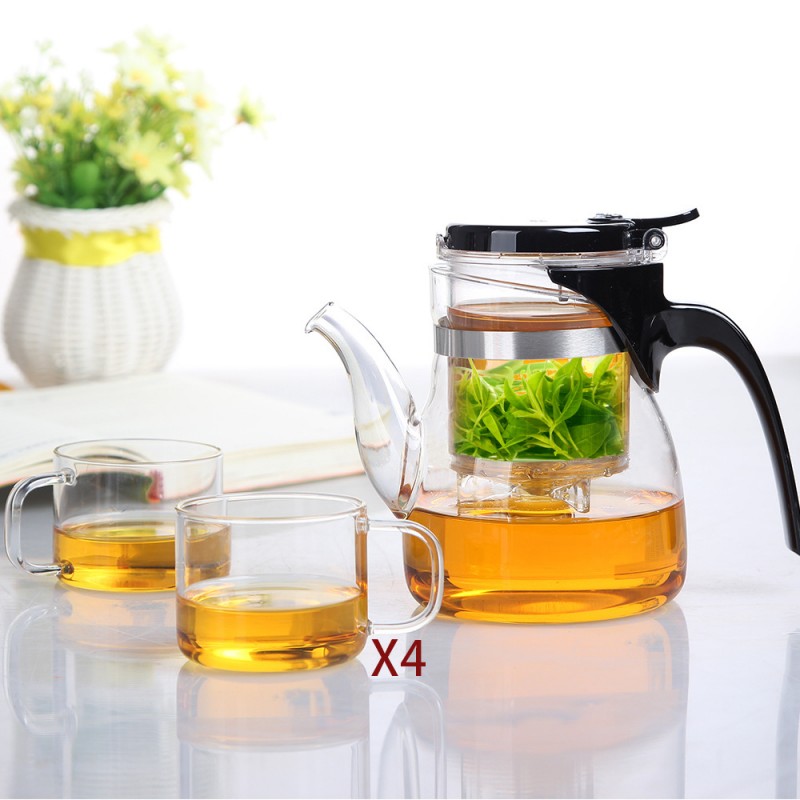 耐熱玻璃茶具 正品尚明飄逸杯禮品裝B-02茶壺配4個茶杯套裝T'02工廠,批發,進口,代購