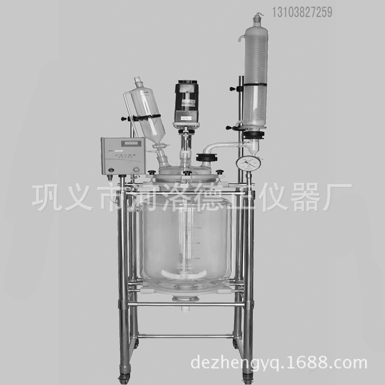 專業生產%   零售  50L  雙層玻璃反應釜工廠,批發,進口,代購