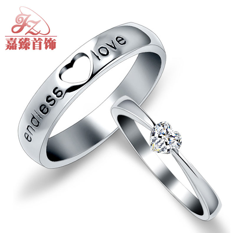 韓國版時尚S925純銀個性愛心情侶戒指對戒 心形LOVE刻字 飾品批發批發・進口・工廠・代買・代購