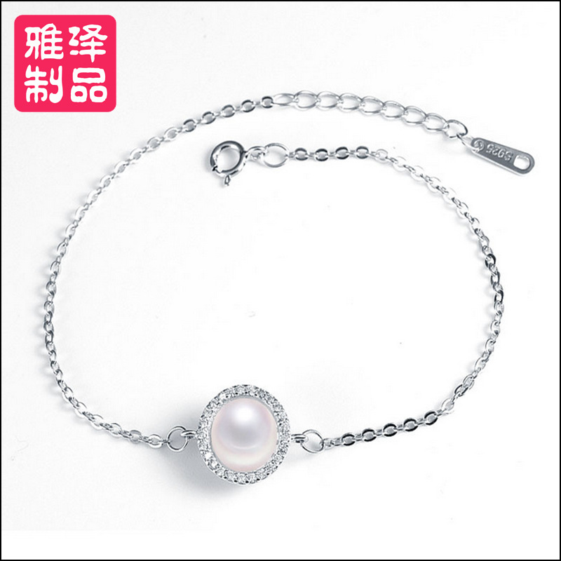 925純銀手鏈 珍珠手鏈飾品 韓版首飾批發 外貿飾品 一件代發工廠,批發,進口,代購