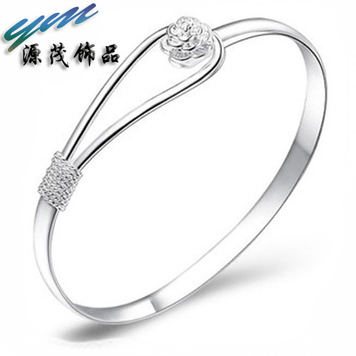 浪漫之花手鐲 櫻花手鐲手環 S925時尚銀飾 花頭銀手鐲工廠,批發,進口,代購