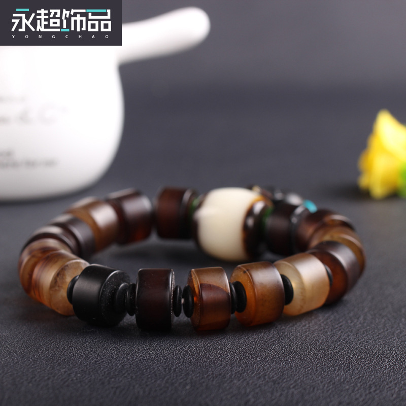 永超 男士老瑪瑙手鏈天然瑪瑙手串批發水晶手鏈男款純天然PJYC801批發・進口・工廠・代買・代購