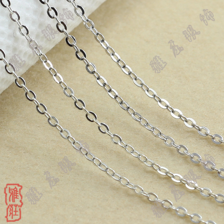 雅莊 925純銀項鏈 女無吊墜款鎖骨鏈條 35壓光十字鏈 批發工廠,批發,進口,代購