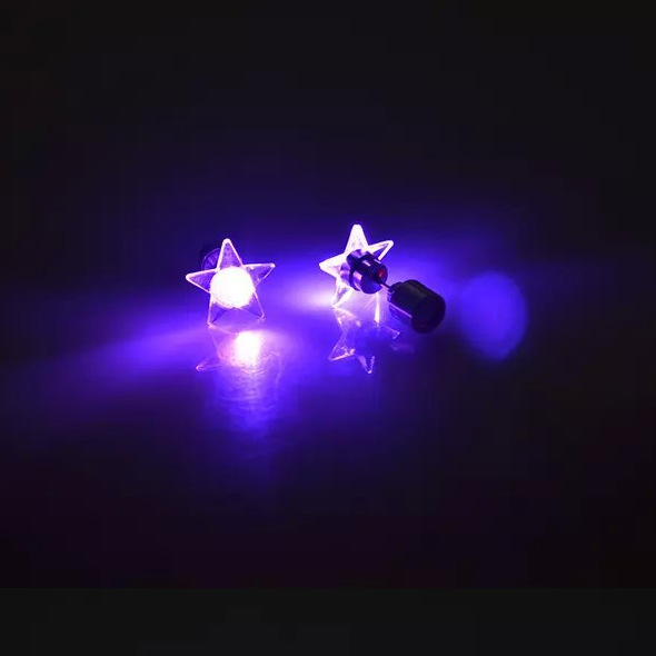 五角星發光耳釘LED韓版潮流情侶禮物萬聖節聖誕用品廠傢直銷批發工廠,批發,進口,代購