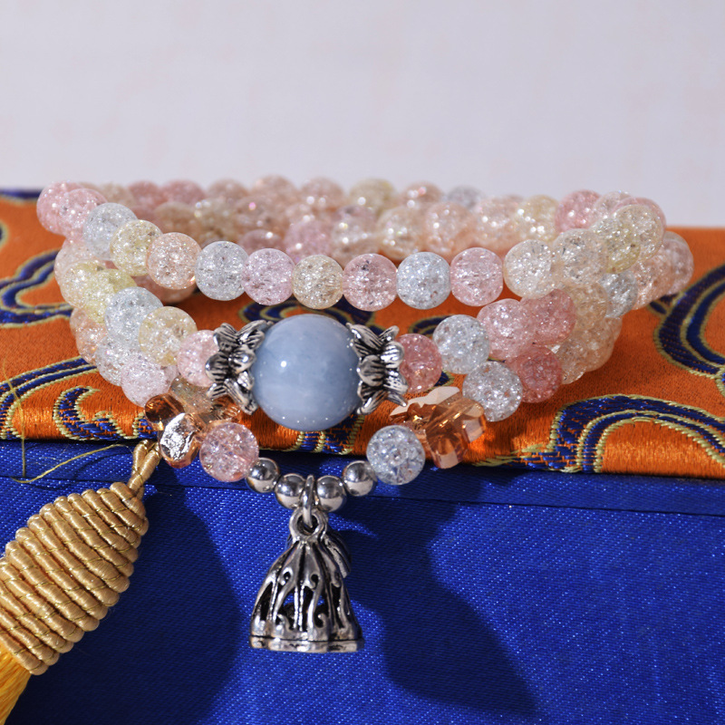 【春夏新款】廠傢直銷水晶女手鏈手串 爆花晶蓮蓬多圈手鏈女飾品工廠,批發,進口,代購