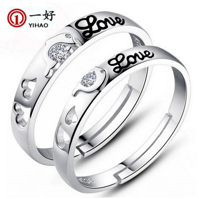 情侶戒指環男女活口結婚對戒韓版創意銀飾海豚之戀開口可調節一對工廠,批發,進口,代購