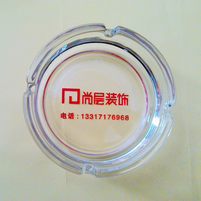 定製煙灰缸水晶玻璃圓形印logo簡約現代歐式創意大號廣告禮品工廠,批發,進口,代購