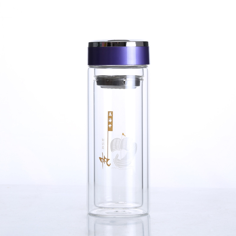 批發雙層真空玻璃水杯創意廣告杯定製LOGO印字贈品促銷禮品批發・進口・工廠・代買・代購
